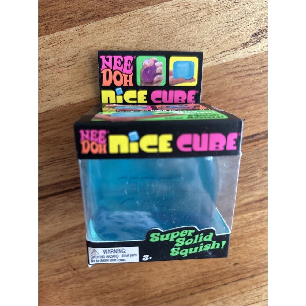 Nee Doh Nice Cube - Super Solid Squish! (Blue) - Brand New/ Sealed!